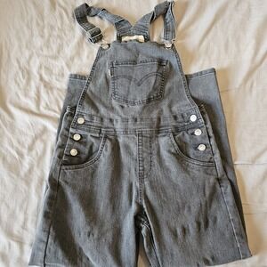 Levi's Silver Tab Overalls Girl's 12 Reg Gray Denim Retro Casual One Piece
